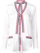 Thom Browne Contrast Trim Shirt, Women's, Size: 40, White, Silk