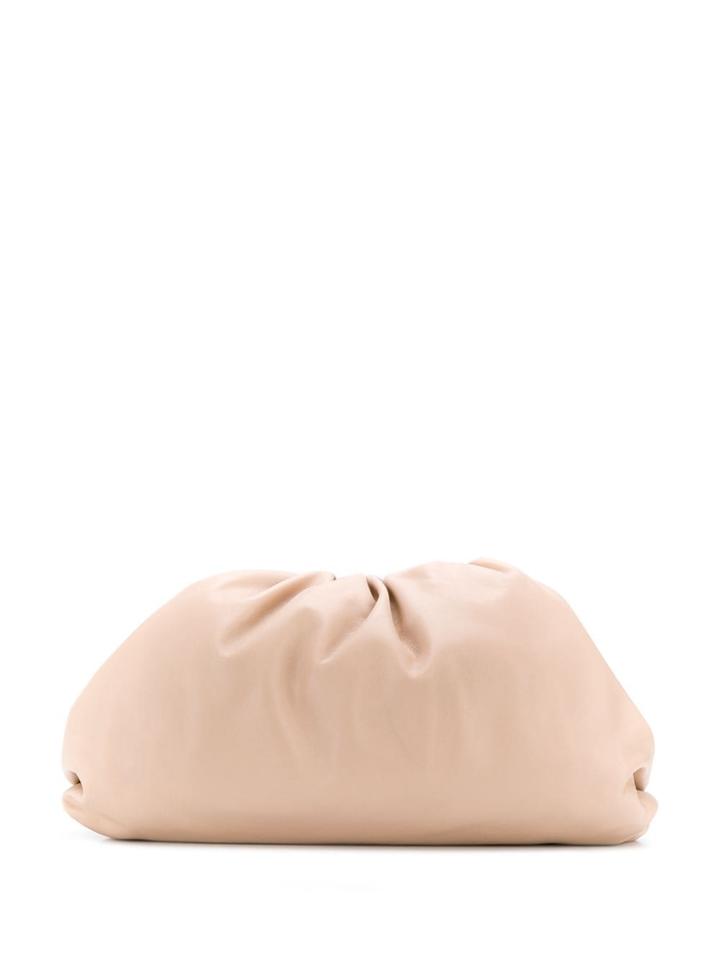 Bottega Veneta Gathered Clutch - Neutrals