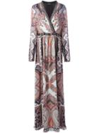 Etro Paisley Print Long Dress, Women's, Size: 44, Black, Silk/cotton/glass