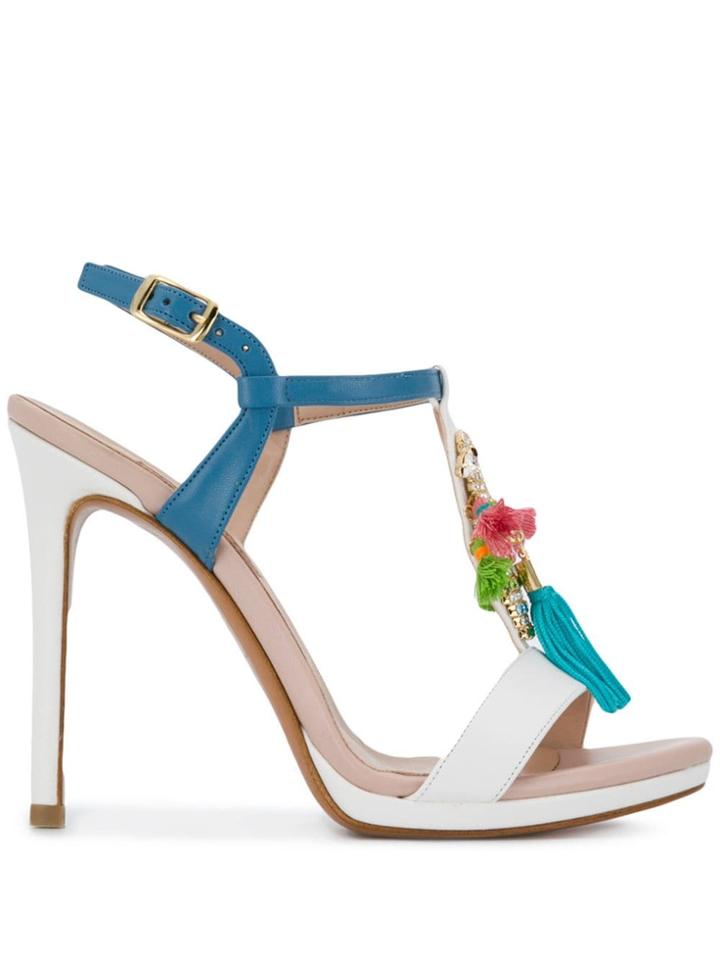 Albano Embellished Sandals - White