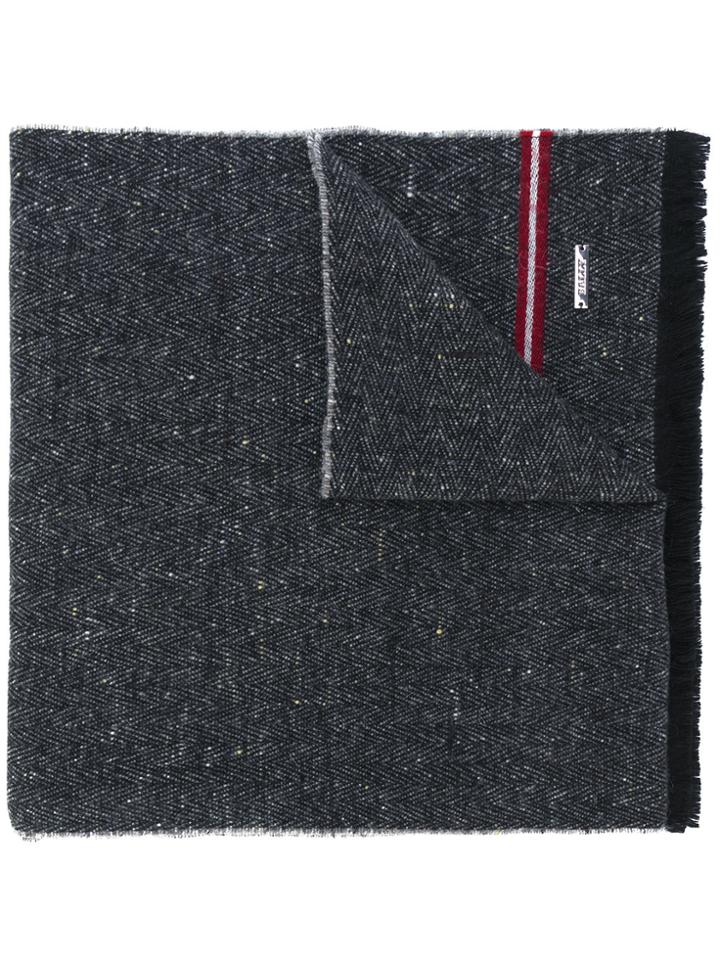 Bally Striped Detail Scarf - Grey