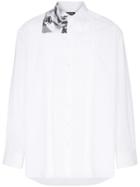 Raf Simons Graphic Print Long Cotton Shirt - White