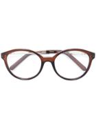 Chloe Eyewear - Round Tortoiseshell Glasses - Women - Acetate/metal - 53, Brown, Acetate/metal