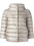 Herno Three-quarter Sleeve Padded Jacket, Women's, Size: 40, Grey, Polyamide/feather Down