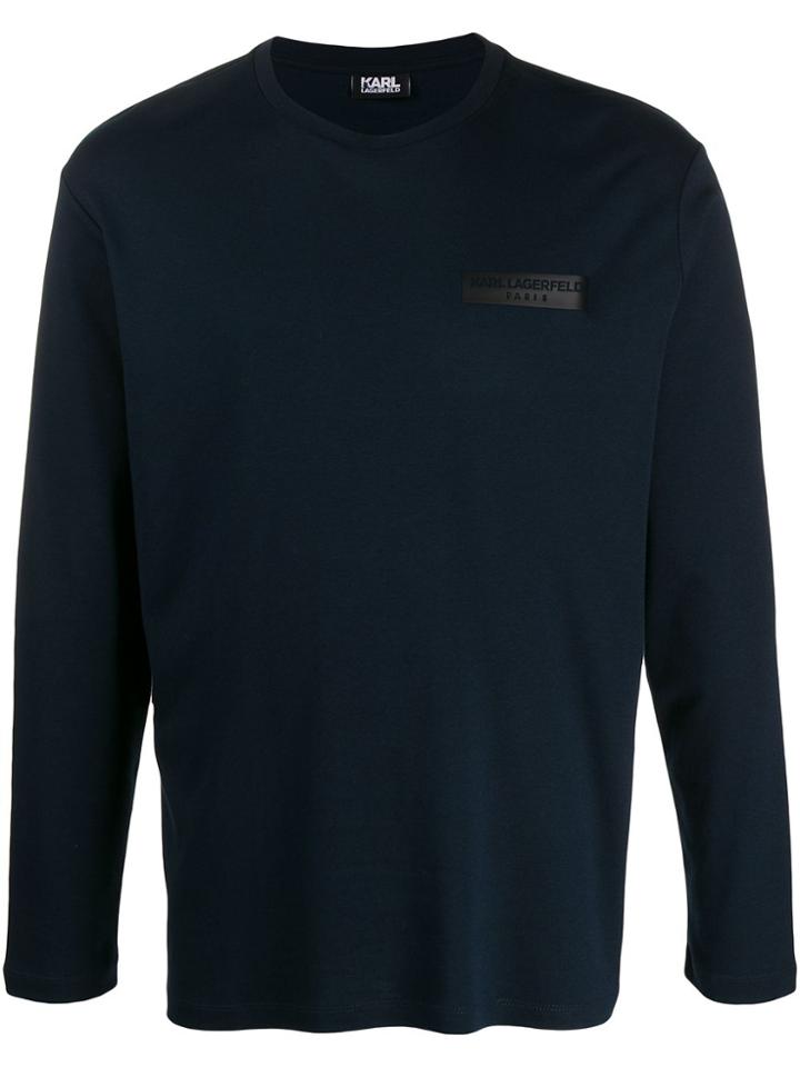 Karl Lagerfeld Crew Neck Top - Blue