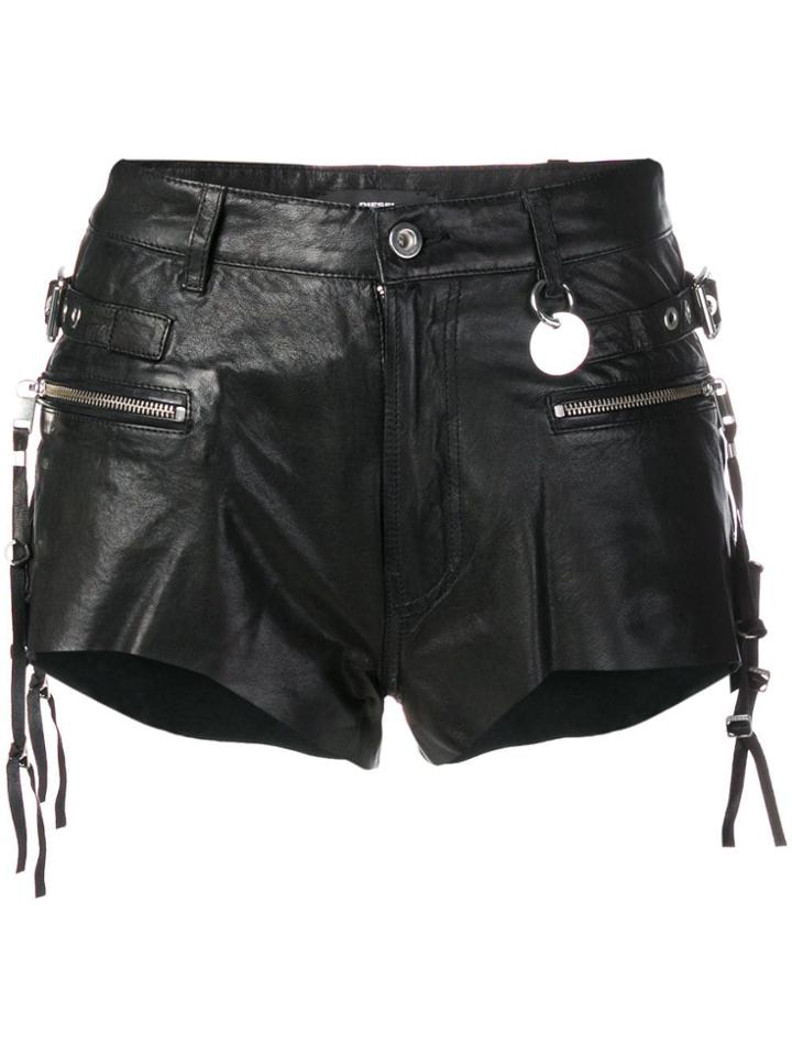 Diesel Mid Rise Biker Hotpants - Black