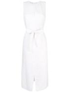 Vince Pinstriped Midi Summer Dress - White