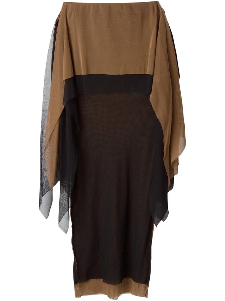 Jean Paul Gaultier Vintage Two Layer Sheer Long Skirt - Black
