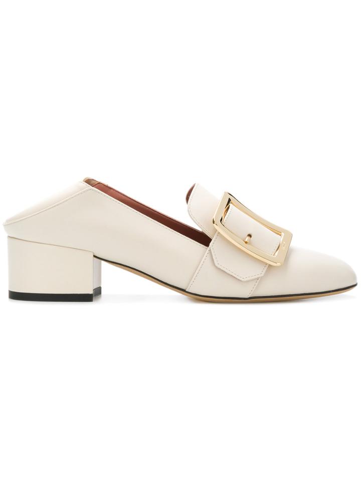 Bally Side Brooch Embellished Pumps - White