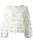See By Chloé - Fringed Long Sleeved Top - Women - Cotton - S, White, Cotton