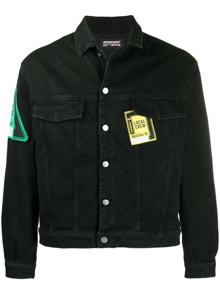 Represent Multi-patch Denim Jacket - Black