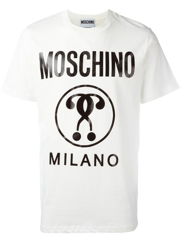 Moschino Logo Print T-shirt, Men's, Size: Xxl, White, Cotton