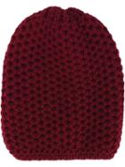 Inverni Knitted Beanie, Women's, Red, Cashmere