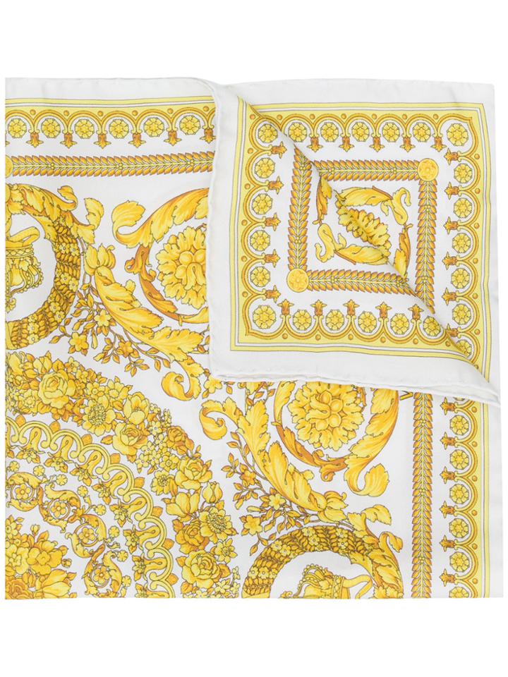 Versace Barocco Print Scarf - Yellow & Orange