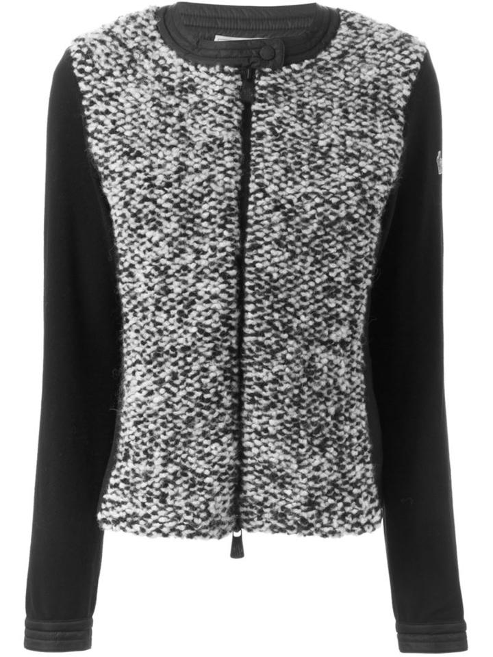 Moncler Grenoble Contrasting Front Zipped Cardigan, Women's, Size: Small, Black, Polyester/spandex/elastane/polyamide