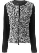 Moncler Grenoble Contrasting Front Zipped Cardigan, Women's, Size: Small, Black, Polyester/spandex/elastane/polyamide