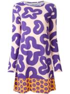 Walter Van Beirendonck Vintage Printed Dress, Women's, Size: M, Pink/purple