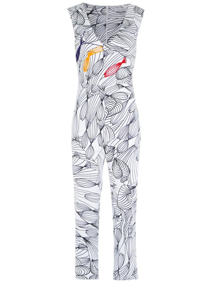 Isolda - Printed Jumpsuit - Women - Cotton/spandex/elastane - 46, Black, Cotton/spandex/elastane