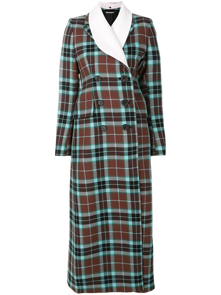Alessandra Rich Tartan Double Breasted Coat - Brown