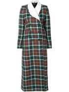 Alessandra Rich Tartan Double Breasted Coat - Brown