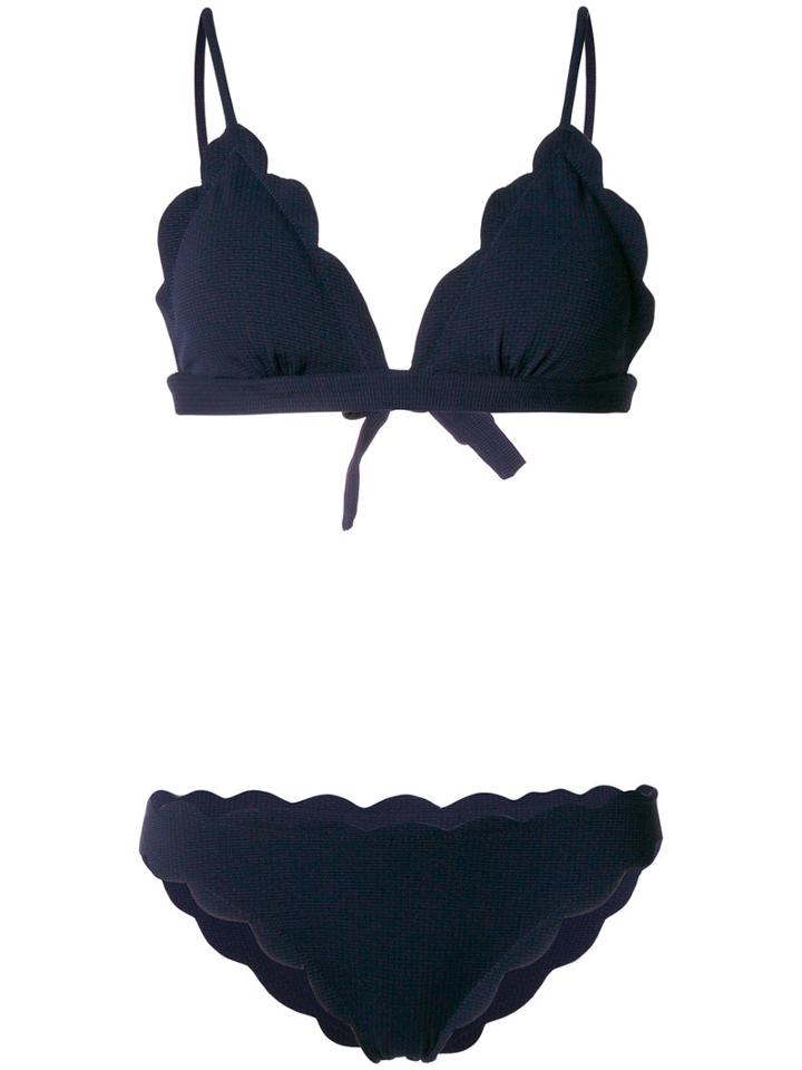 Marysia - Scalloped Bikini Set - Women - Polyamide/spandex/elastane - S, Blue, Polyamide/spandex/elastane