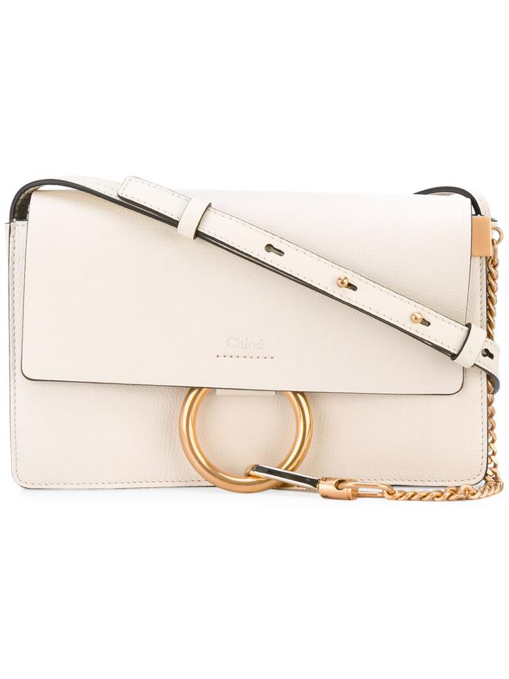 Chloé - Small White Faye Shoulder Bag - Women - Leather - One Size, Nude/neutrals, Leather