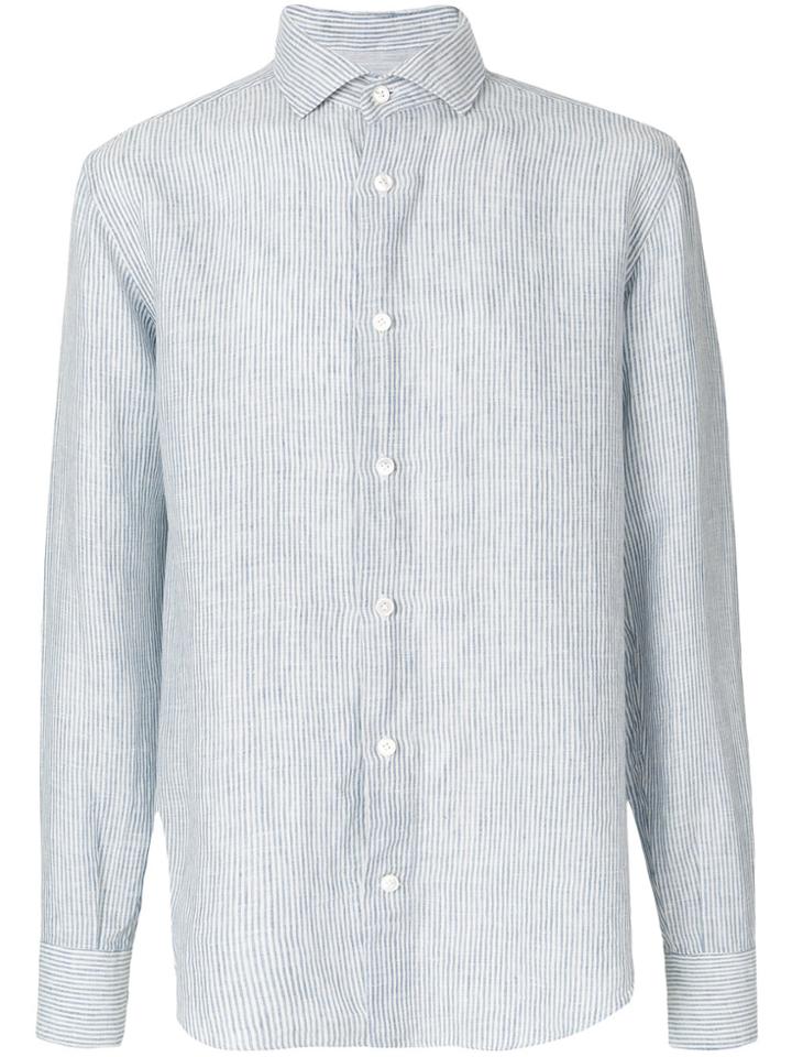 Eleventy Striped Fitted Shirt - Blue