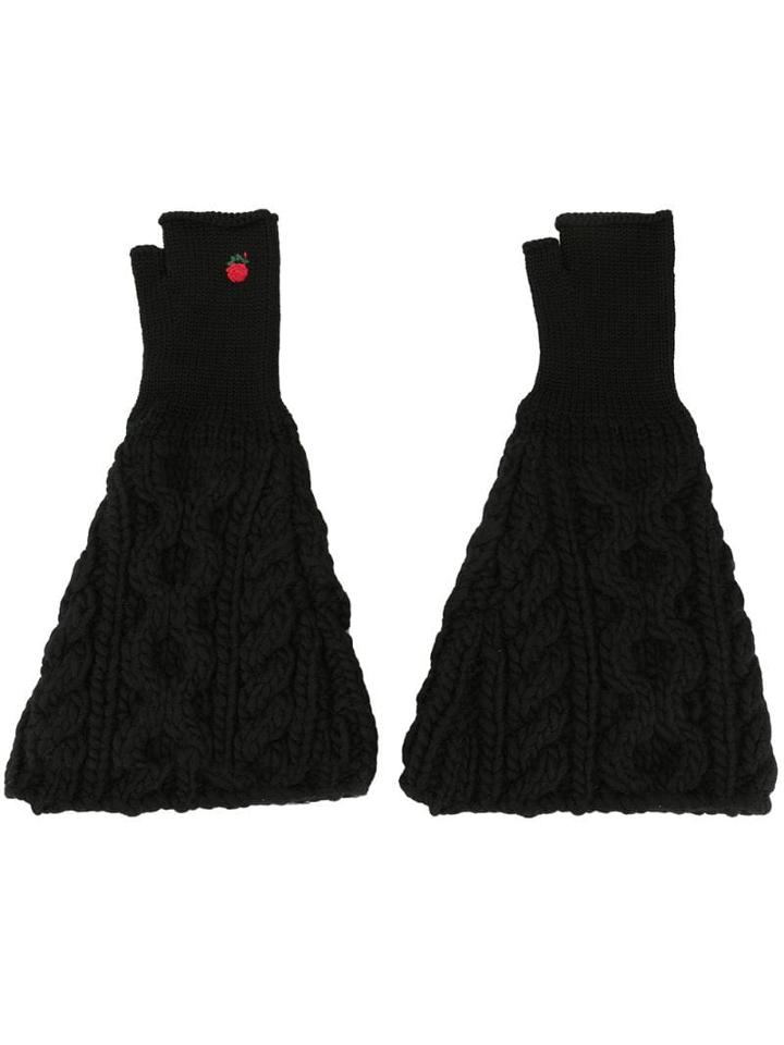 Undercover Cable Knit Gloves - Black