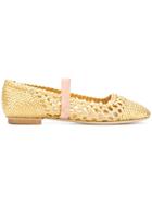 Santoni Woven Ballerina Pumps - Metallic