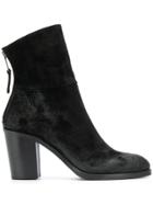 Strategia Textured Block Heel Boots - Black