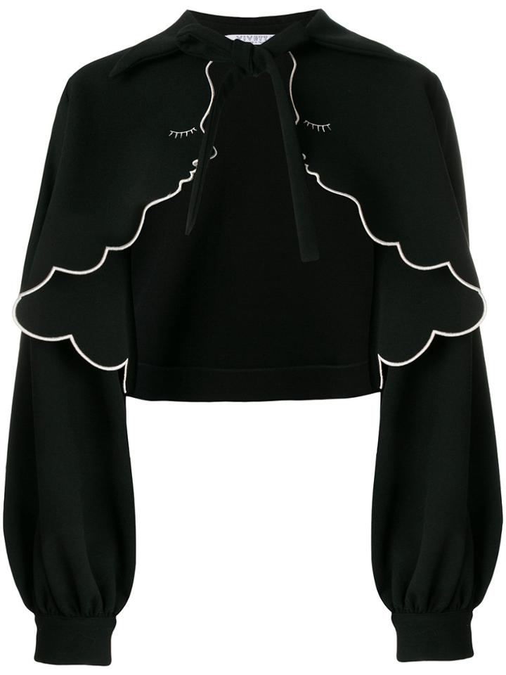 Vivetta Cropped Scallop Detail Jacket - Black