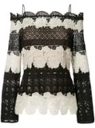 Yigal Azrouel - Off-shoulder Lace Blouse - Women - Polyester - 8, Black, Polyester