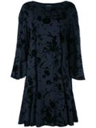 Dries Van Noten Floral Velvet Smock Dress, Women's, Size: Small, Blue, Cotton