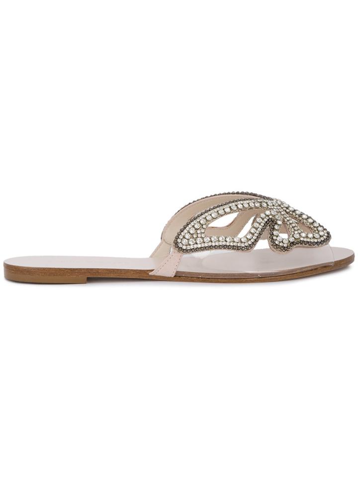 Sophia Webster Madame Butterfly Crystal Sandals - Metallic