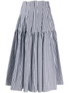 Jourden Striped Midi Skirt - Blue