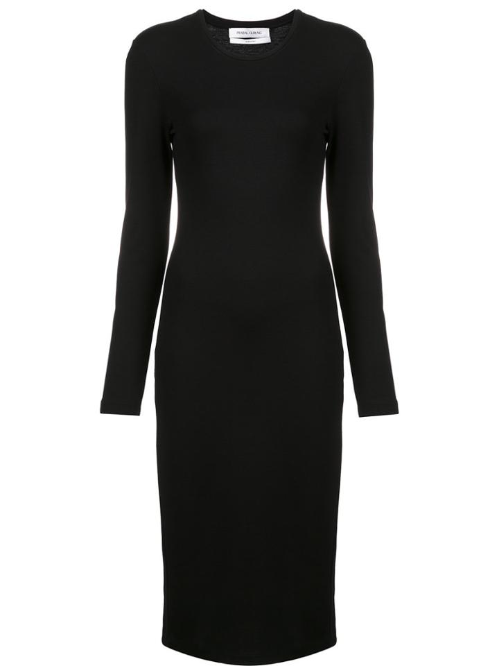 Prabal Gurung Long Sleeve Knit Dress - Black