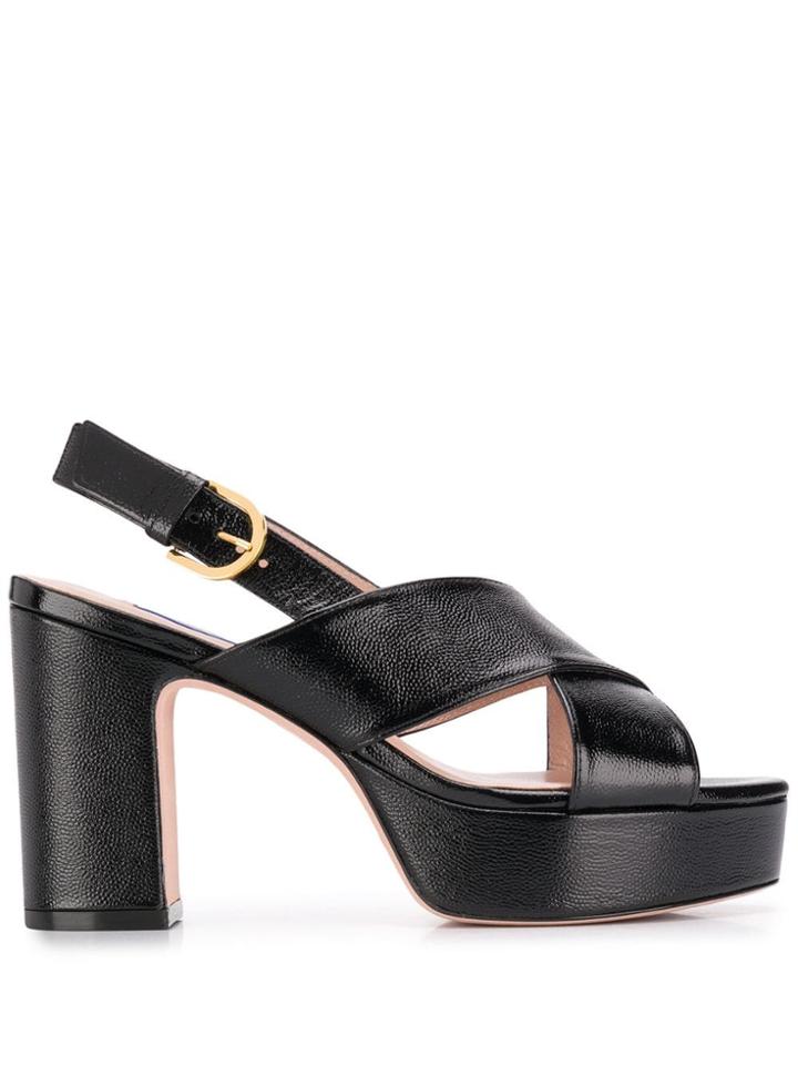 Stuart Weitzman Open Toe Sandals - Black