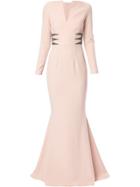 Safiyaa London Lennon Embroidered Waist Gown - Misty Rose