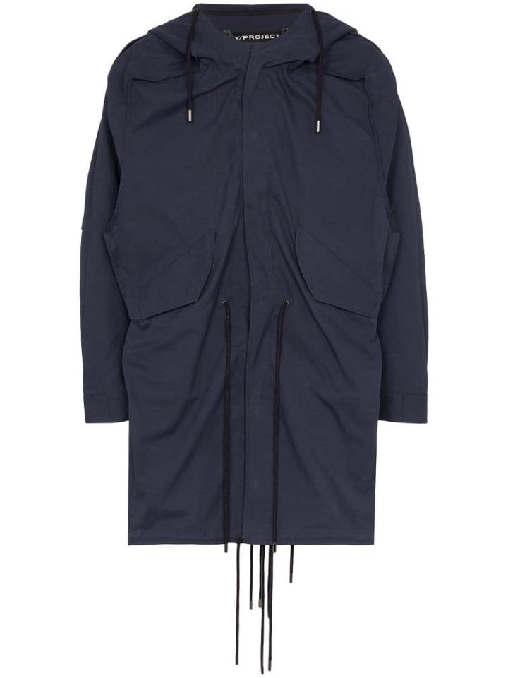 Y/project Quilted-interior Hooded Parka - Navy