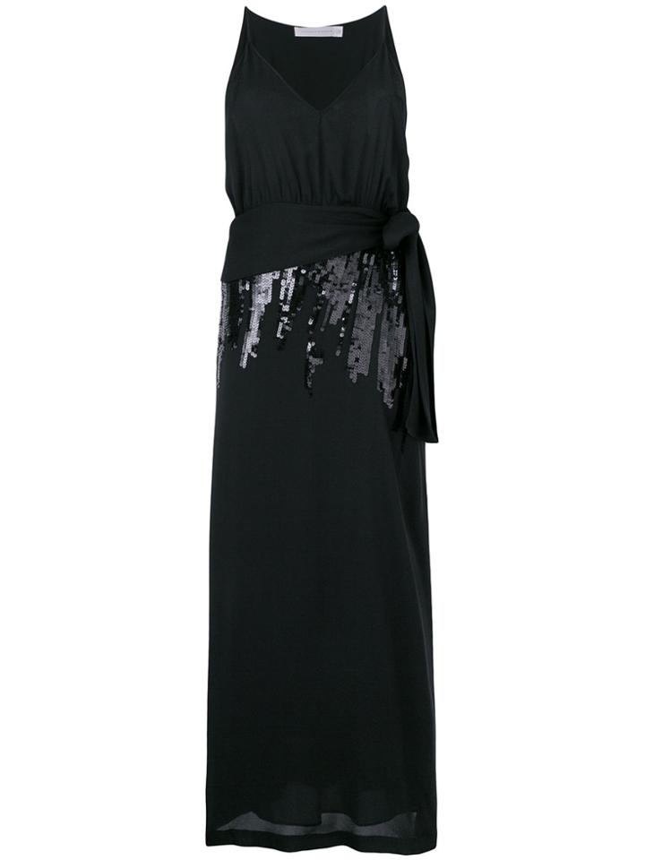 Victoria Beckham Sequin V-neck Dress - Black