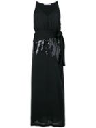 Victoria Beckham Sequin V-neck Dress - Black