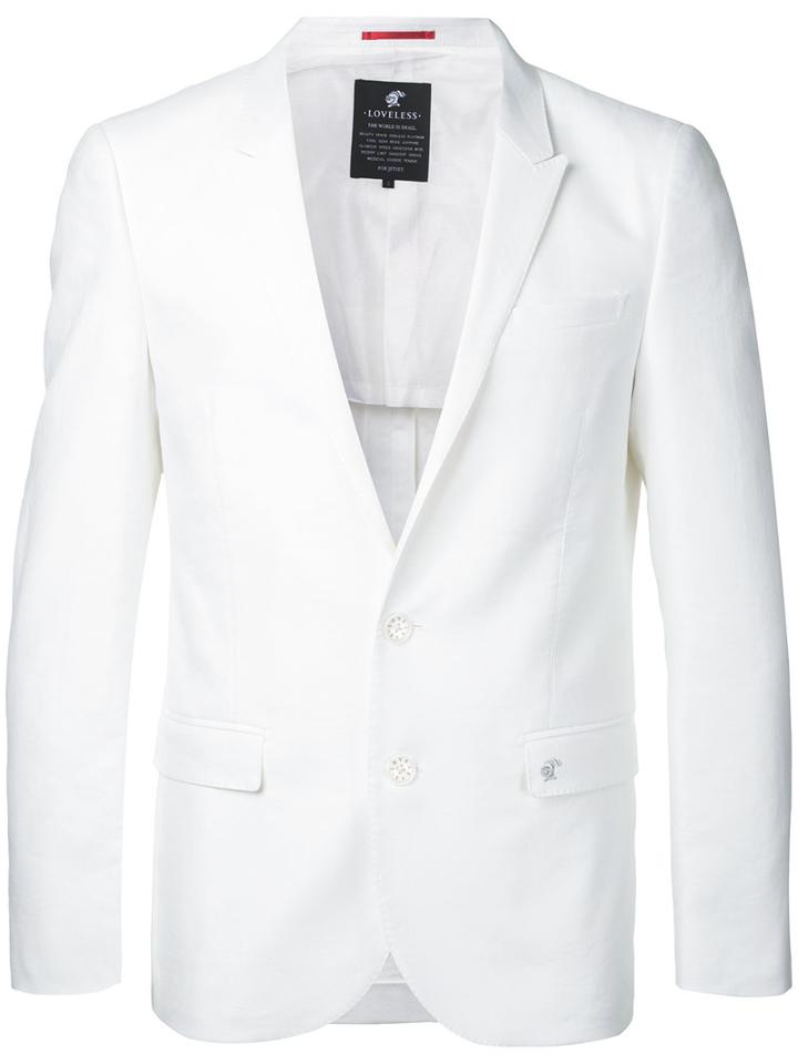 Loveless - Classic Blazer - Men - Cotton/linen/flax/tencel - 3, White, Cotton/linen/flax/tencel