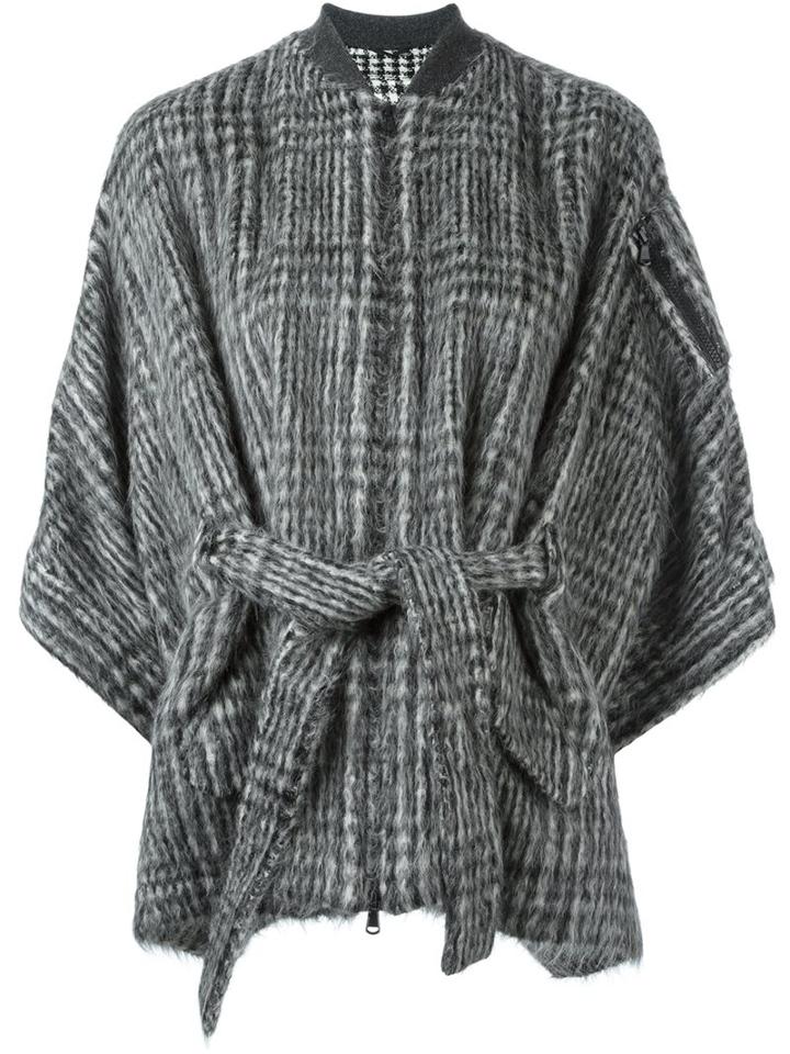 Brunello Cucinelli Houndstooth Pattern Belted Jacket