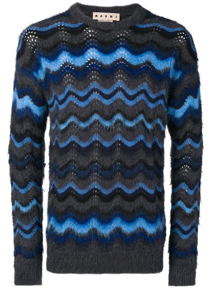 Marni Wavy Knit Jumper - Blue