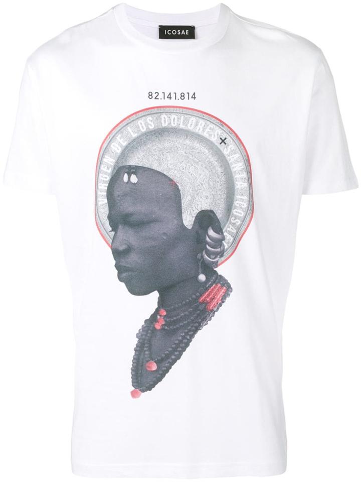 Icosae Statue Print T-shirt - White