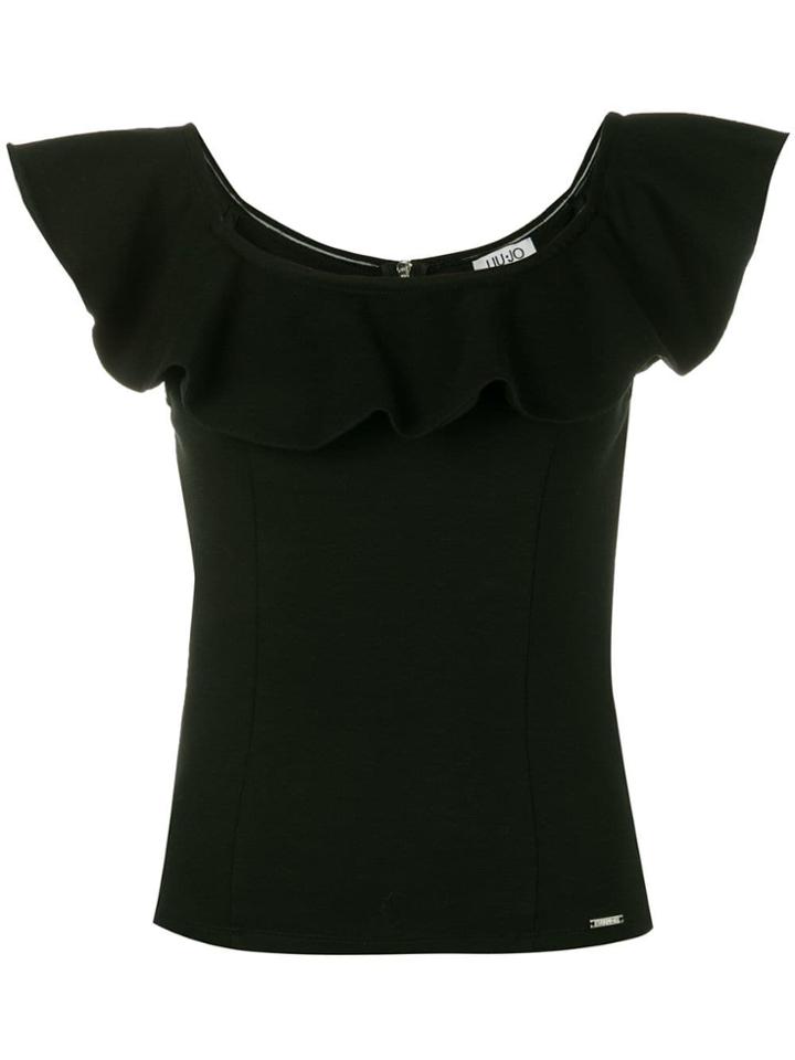 Liu Jo Ruffle Trim Top - Black