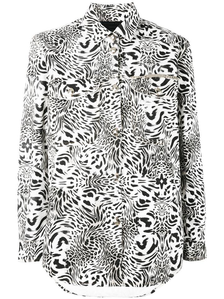 Philipp Plein - Animal Print Shirt - Women - Cotton - M, Grey, Cotton