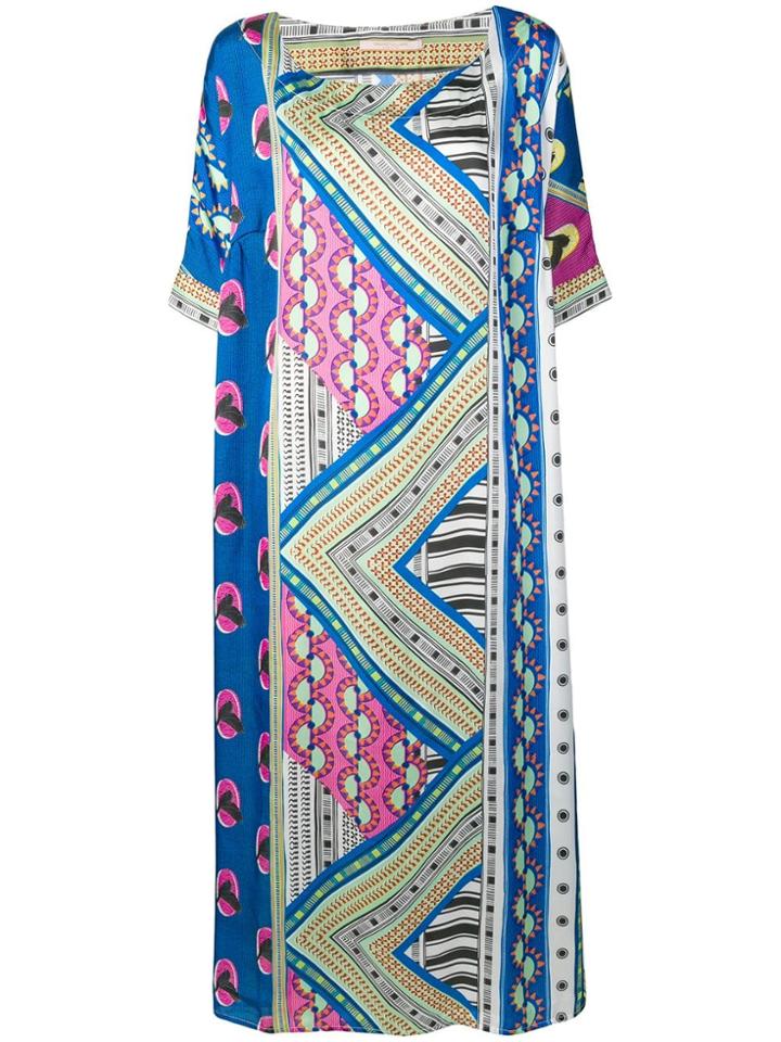 Ermanno Gallamini Printed Oversized Shift Dress - Blue