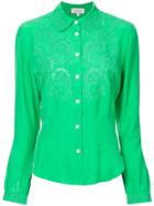 Ck Calvin Klein Floral Lace Embroidered Shirt - Green