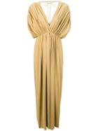 Fisico Gathered Tied Gown - Gold